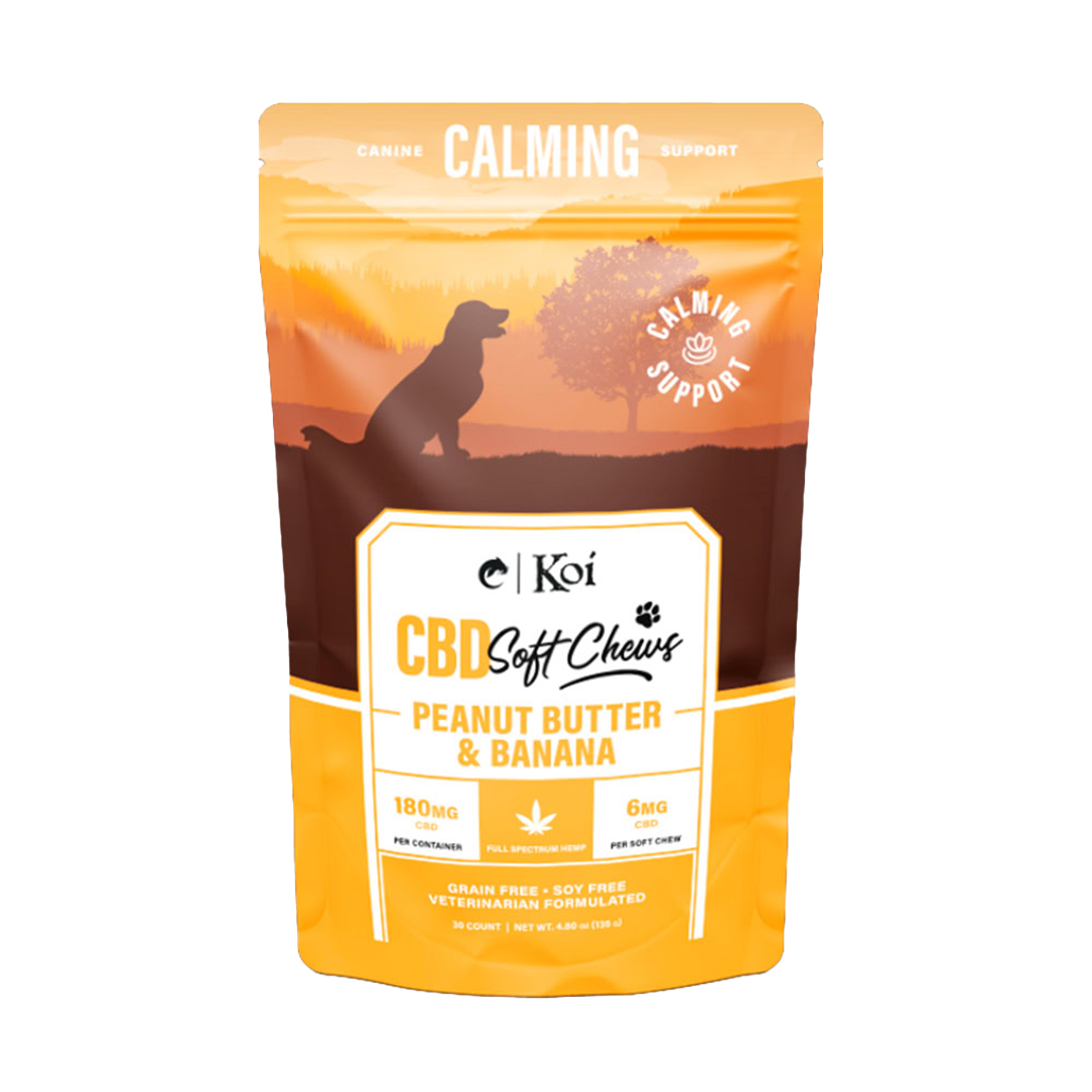 Koi Dog Treats Soft Chews 180mg 30ct / Peanut Butter & Banana Calming Support